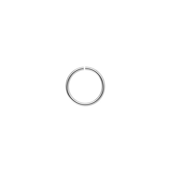 Jump ring, silver-plated brass, 10mm round, 8.4mm inside diameter, 20 gauge. Sold per pkg of 100. image number 0
