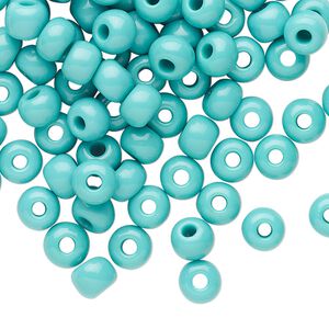 Seed bead, Preciosa Ornela Czech glass, pkg/500g, #2 rocaille, opaque seafoam, (63130).