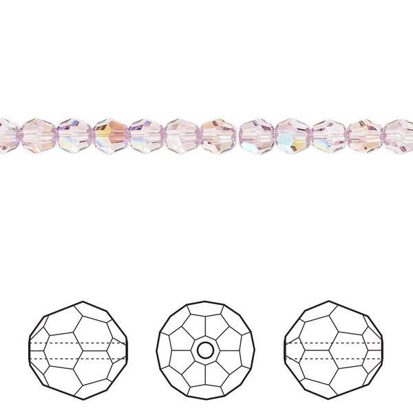 Bead 144pk light amethyst shimmer, Crystal Passions® 4mm round 5000 image number 0