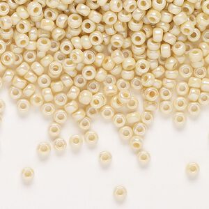 Seed bead, Miyuki, glass, pkg/50g, #8 rocaille, opaque rainbow pear (RR-488).