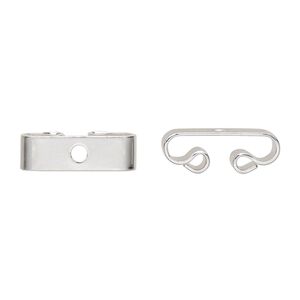Bolo slide, silver-plated steel, 17x5mm, fits 3-4mm cord. Sold per pkg of 20.