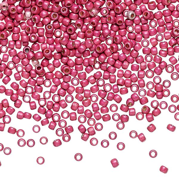 Seed bead, TOHO BEADS®, glass, pkg/250g, #11 round, opaque galvanized PermaFinish matte orchid (TR-11-PF563F). image number 0