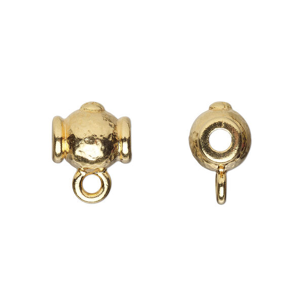 Bead, TierraCast®, "Soulful Spirit" collection, gold-plated pewter (tin-based alloy), 10x9mm guru with closed loop. Sold per pkg of 20. image number 0