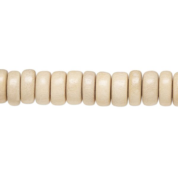 Bead 1pkg1, Taiwanese cheesewood (natural), 8x4mm rondelle, 15-1/2 to 16 inches. image number 0