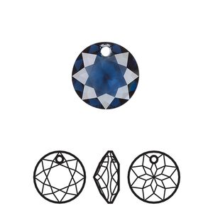 Drop 1pk Montana, Crystal Passions® 14mm pendant classic cut 6430