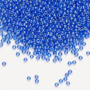 Seed bead, Preciosa Ornela Czech glass, pkg/50g, #11 rocaille, translucent luster light blue, (36050).