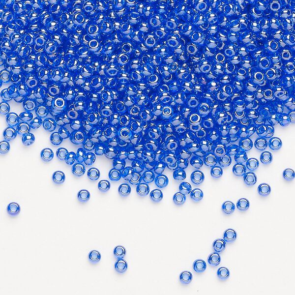 Seed bead, Preciosa Ornela Czech glass, pkg/50g, #11 rocaille, translucent luster light blue, (36050). image number 0