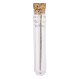 Needle, Tulip, nickel- and gold-plated steel, #10 long with 0.6mm eye width, 2 inches. Sold per pkg of 4.
