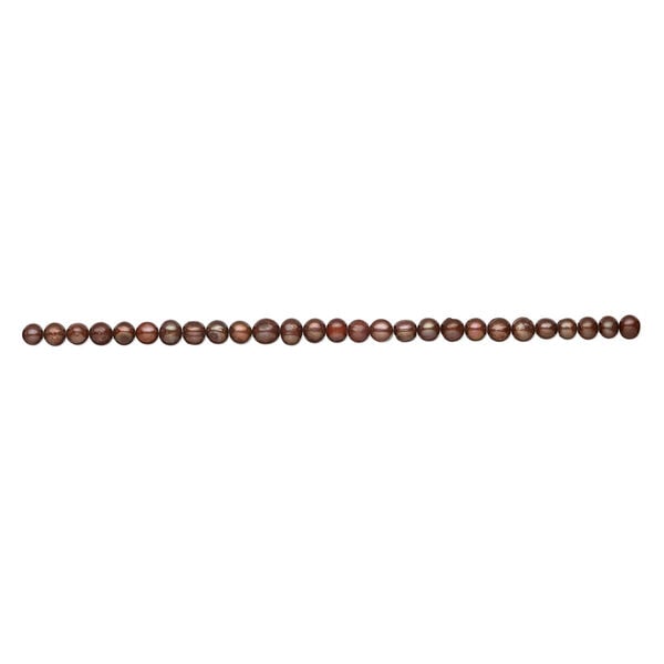 Freshwater pearl 1pkg1, semi-round, 14 inch red brown 8-10mm cultured image number 1