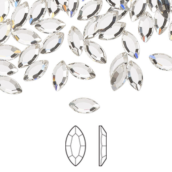 Flat back 6pk crystal foil back, Preciosa MAXIMA Czech crystal rhinestone 8x4mm navette image number 0