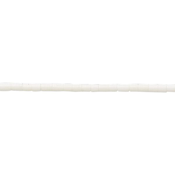 Bead, white "jasper" (imitation) (plastic), opaque, 2-3mm heishi. Sold per 22-inch strand. image number 0