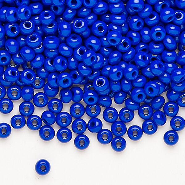 Glass 1pkg1, round seed bead opaque dark cobalt #7 100g image number 0