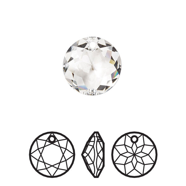 Drop 1pk crystal, Crystal Passions® 14mm pendant classic cut 6430 image number 0