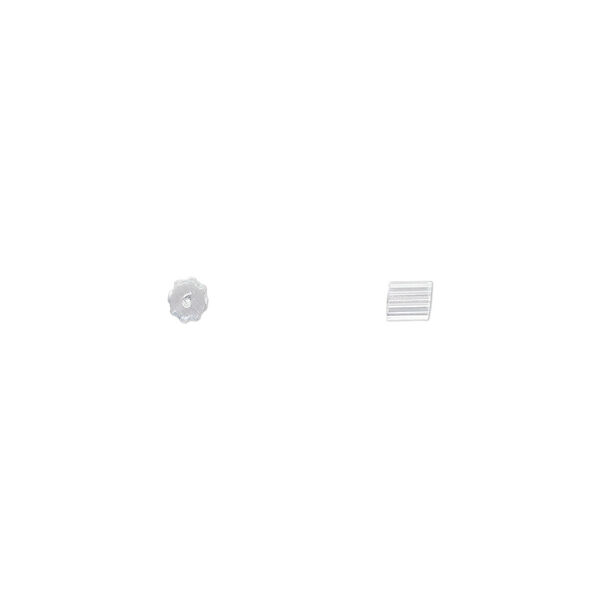 Earnut PVC 1pk 3x3mm ribbed cylinder, clear 500 pair image number 0