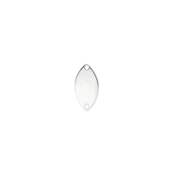 Link, sterling silver, 12x6mm marquise. Sold per pkg of 6. image number 0