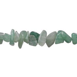 Bead, green aventurine (natural), medium chip, Mohs hardness 7. Sold per 15-1/2" to 16" strand.