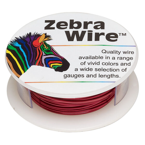 Wire, Zebra Wire™, color-coated copper, magenta, round, 18 gauge. Sold per 10-yard spool. image number 0