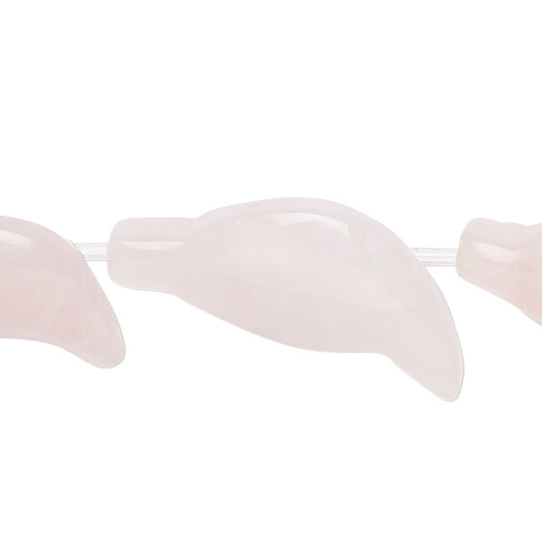 Bead, rose quartz (natural), 29x14mm leaf, B grade, Mohs hardness 7. Sold per 15-1/2" to 16" strand. image number 0