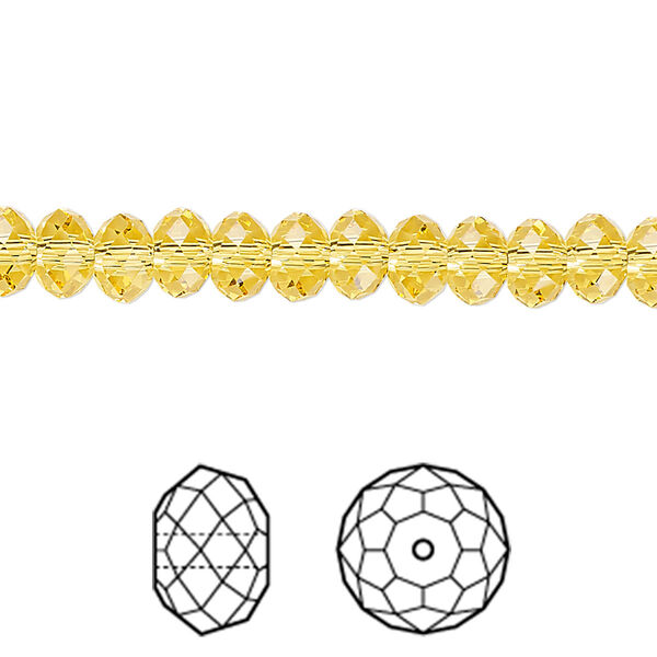 Bead 12pk light topaz, Crystal Passions® 6x4mm rondelle 5040 image number 0