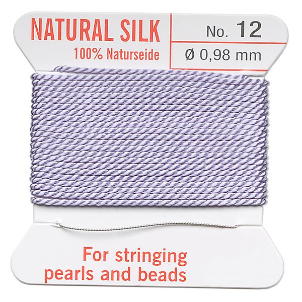 Thread, Griffin, silk, lilac, size #12. Sold per 2-meter card (approximately 78 inches). image number 0