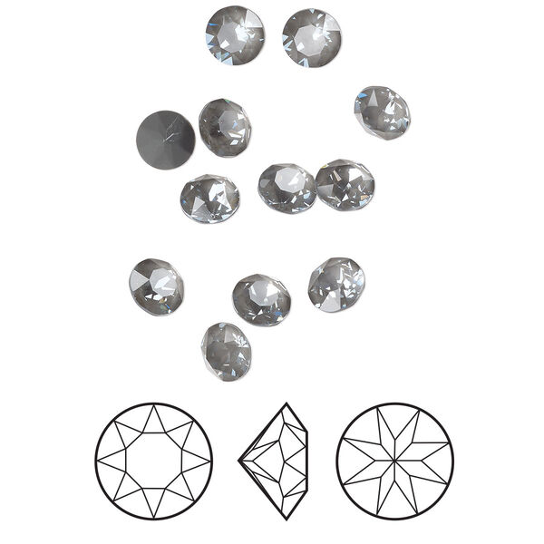 Chaton 288pk crystal dark grey ignite LacquerPRO, Swarovski® 6.14-6.32mm round SS29 1088 image number 0