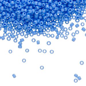 Seed bead, TOHO BEADS®, glass, pkg/7.5g, #11 round, opaque periwinkle (TR-11-48L).