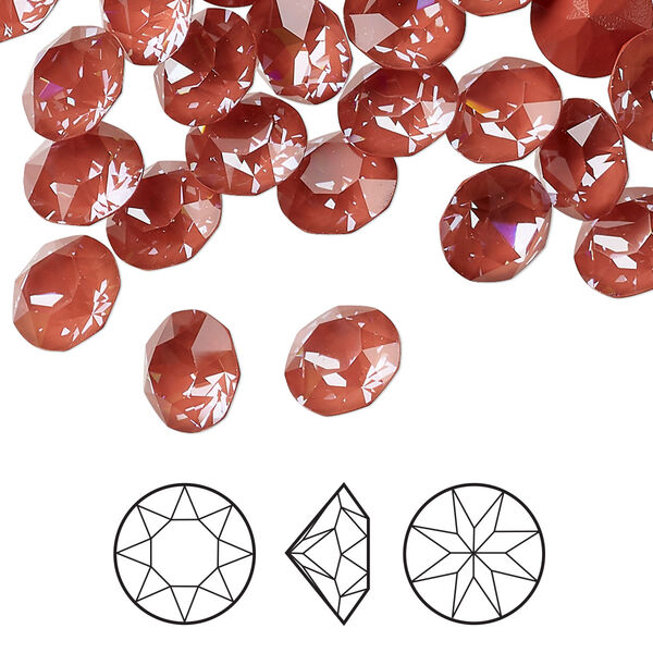Chaton 6pk crystal maroon ignite, Crystal Passions® 8.16 to 8.41mm round SS39 1088 image number 0