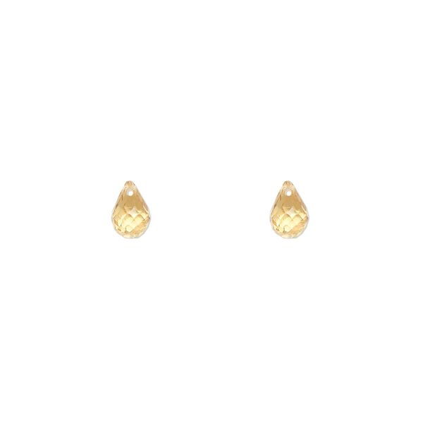Citrine 1pkg2, hand-cut top-drilled faceted briolette bead 6x4mm image number 0