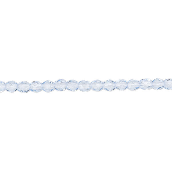 Bead, Czech fire-polished glass, sapphire blue, 3mm faceted round. Sold per 15-1/2" to 16" strand, approximately 130 beads. image number 0