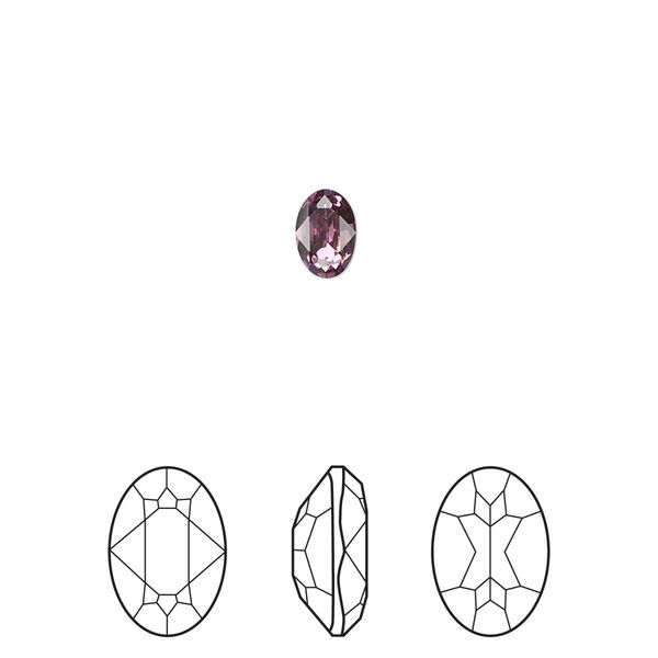 Fancy stone 4pk iris foil back, Crystal Passions® 6x4mm oval 4120 image number 0