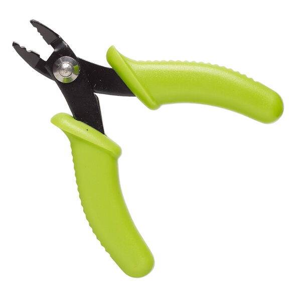 Pliers, crimp, steel and plastic, black and green, 3-1/2 inches. Sold individually. image number 0