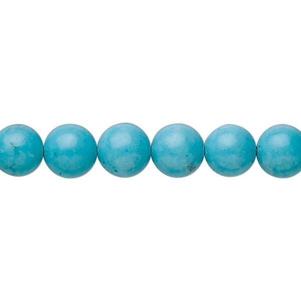 Bead, "turquoise" (resin) (imitation), 8mm round. Sold per 15-1/2" to 16" strand. image number 0