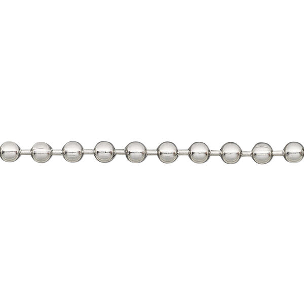 Chain, stainless steel, 3.2mm ball. Sold per 50-foot spool. image number 0