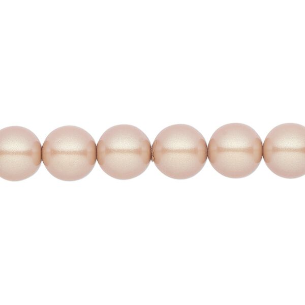 Pearl 100pk pearlescent pink, Preciosa Czech crystal 8mm round image number 0