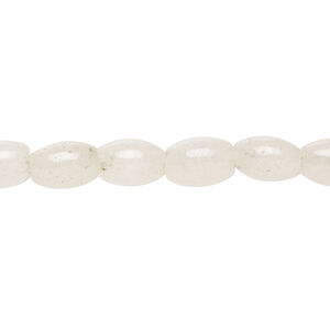 Snow quartz 1pkg1, oval bead natural, 15 inch 9x6mm-10x7mm