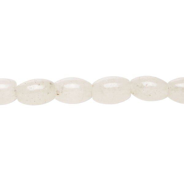 Snow quartz 1pkg1, oval bead natural, 15 inch 9x6mm-10x7mm image number 0