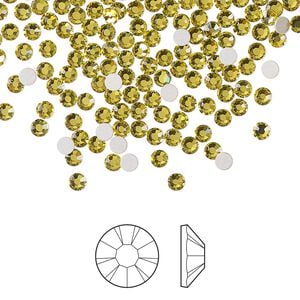 Flat back 144pk acid yellow foil back, Preciosa MAXIMA Czech crystal rhinestone 2.5-2.7mm chaton rose round SS9