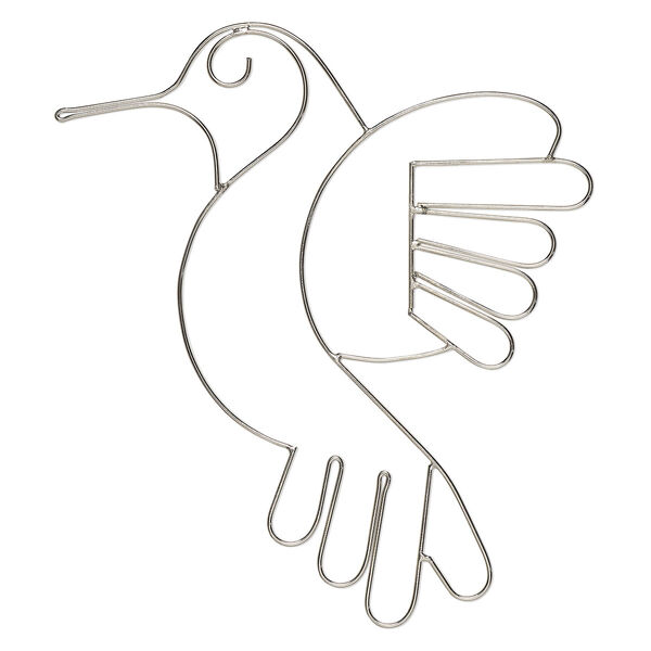Wire frame, steel, 8-1/2 x 7-1/4 inch hummingbird. Sold individually. image number 0