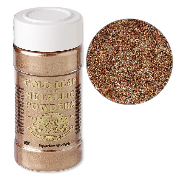Mica powder, Gold Leaf & Metallic Powders, pkg/1-ounce jar, sparkle bronze (0052-002). image number 0