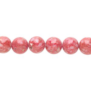 Multi-gemstone / mother-of-pearl shell / resin 1pkg1, round bead 15 inch 7-9mm