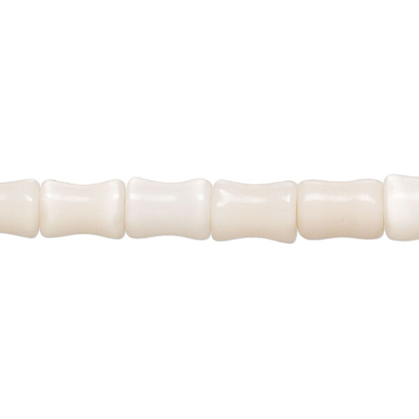 Bead, cat's eye glass (fiber optic glass ), soft pink, 9x5mm-10x7mm bamboo. Sold per 14-inch strand, approximately 40 beads. image number 0