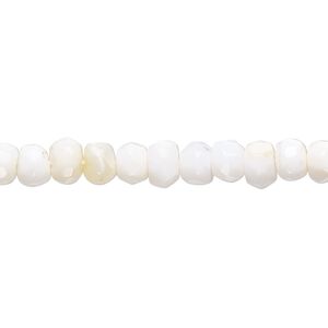 White opal 1pkg1, hand-cut faceted rondelle bead natural 14 inch 5x3mm-6x5mm