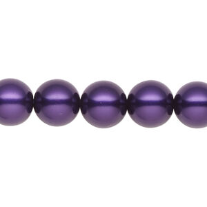 Pearl 2pk purple, Celestial Crystal® 10mm round 15.5-16 inch