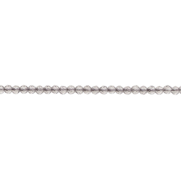 Glass 1pkg1, faceted round bead 14 inch transparent smoky grey 2mm image number 0