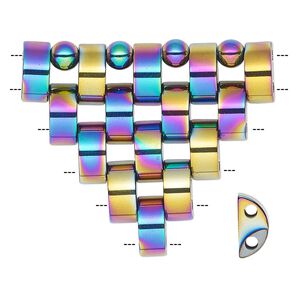 Hemalyke™ 1pkg1, electroplated prestrung triangle focal 37mm