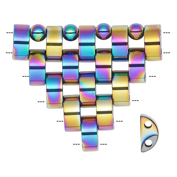 Hemalyke™ 1pkg1, electroplated prestrung triangle focal 37mm image number 0