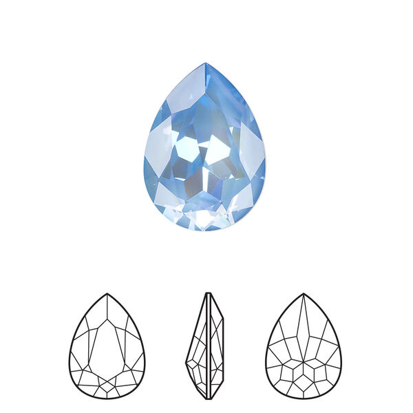 Fancy stone 6pk crystal ocean DeLite, Crystal Passions® 18x13mm pear 4320 image number 0