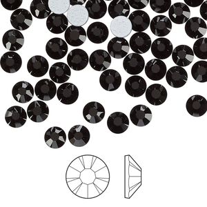 Flat back 144pk jet foil back, Preciosa MAXIMA Czech crystal hotfix rhinestone 4.6-4.8mm chaton rose round SS20