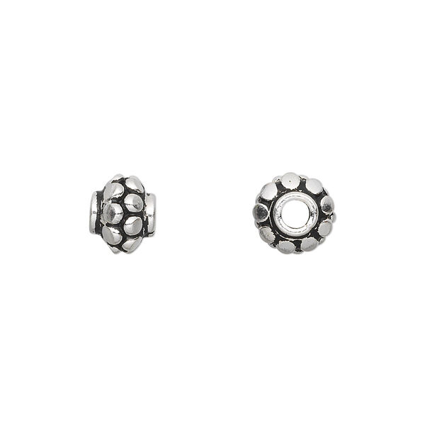 Bead, sterling silver, 8mm round with bumps. Sold per pkg of 4. image number 0