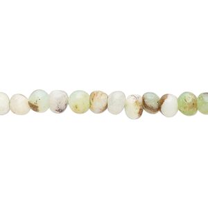 Chrysoprase 1pkg1, hand-cut pebble bead natural 14 inch small